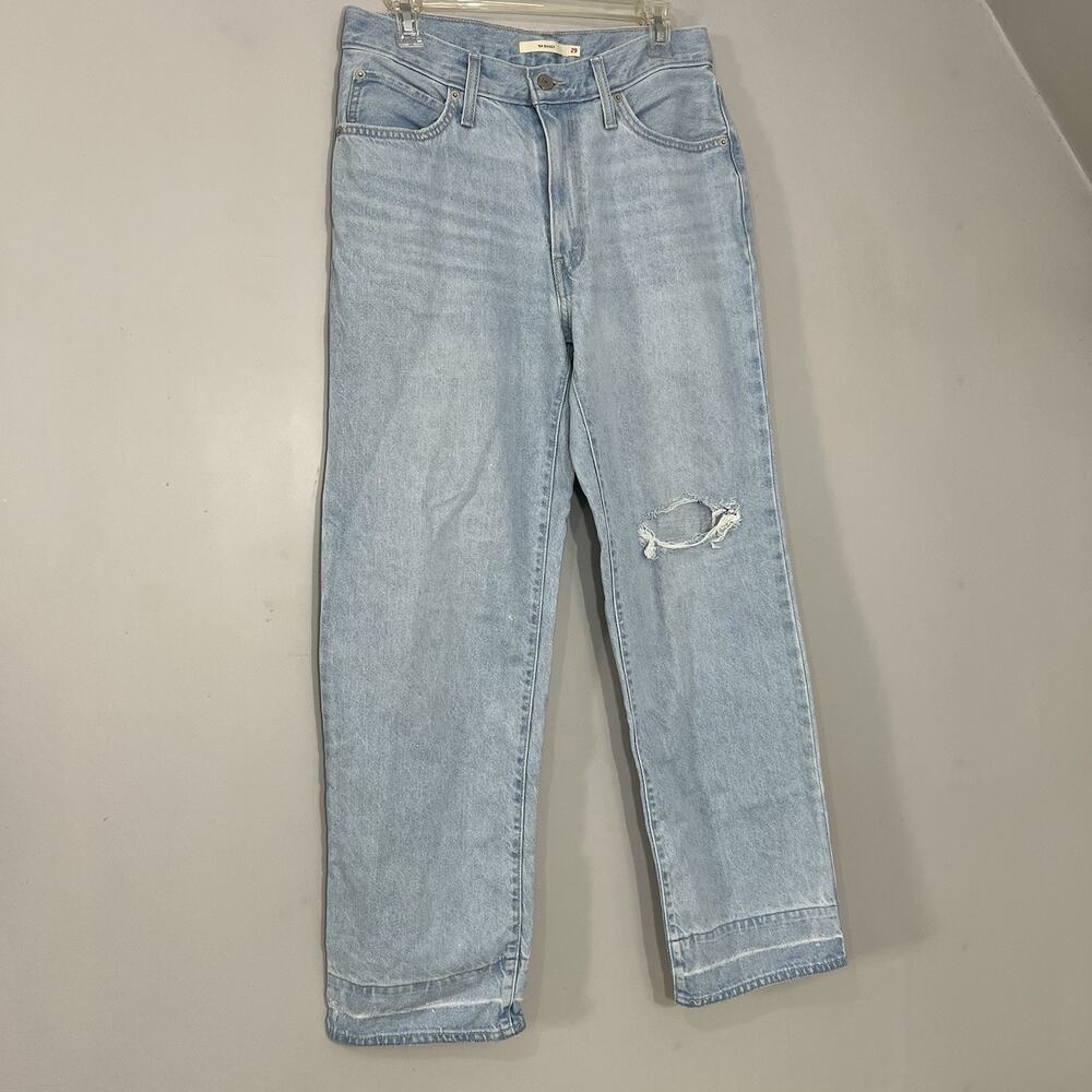 Levis Womens Y2K Style Mid Rise 94s Baggy Wide Leg Jeans Sz 29 Lightwash Skater - Picture 7 of 15